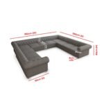 Garcia Tufted Linen U-shaped Sectional Sofa - Image 15