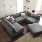 Aurora 5 Seater U-Shape Velvet Sofa - Image 5