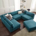 Aurora 5 Seater U-Shape Velvet Sofa - Image 7