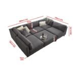 Aurora 5 Seater U-Shape Velvet Sofa - Image 8