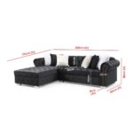 Jilian Velvet Left Hand Facing Sectional L-Shape Sofa - Image 9
