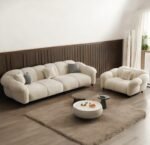 Tuxedo Boucle Fabric Sofa Set