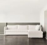 Klismos L-Shape Boucle Fabric Sofa - Image 2