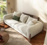 Louis 3 Seater Boucle Fabric Sofa - Image 3