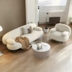 Settee Boucle Fabric Sofa Set
