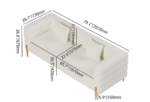 Recamier 2-Seater Boucle Fabric Sofa - Image 2