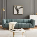 Upholstered Leather Couch - Image 2