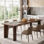78 inch Large Wood Dining Table - Image 2