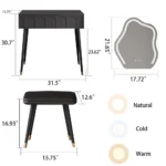 Modern Makeup Vanity Desk with Drawers - Image 4