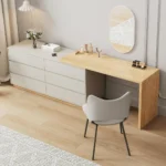 White Corner L-Shaped Dressing Table with 6 Drawers - Image 2