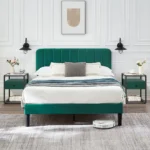 3-Pieces Upholstered Platform Bed Frame - Image 2