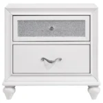 Upholstered Bedroom Set White with Wingback Headboard - Image 2