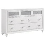 Upholstered Bedroom Set White with Wingback Headboard - Image 3