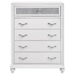 Upholstered Bedroom Set White with Wingback Headboard - Image 4