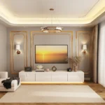 White High Gloss Entertainment Center Console - Image 2