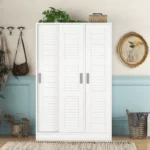 3-Door Wardrobe with Storage Shelves - Image 2