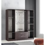 Wardrobe Cabinet Matte Wenge 4-door - Image 3