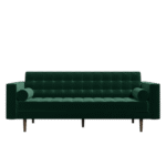 Mid Century Quilted Grey Velvet 3-Seater & 2-Seater Sofa Set - Image 7