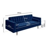 Mid Century Quilted Grey Velvet 3-Seater & 2-Seater Sofa Set - Image 4