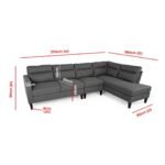 Modern Fabric Upholstered Sofa with Chaise Lounge - Image 9
