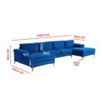 Modern XL Velvet Upholstery U-Shaped Sectional Sofa - Image 11