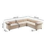 Moser Bay Furniture 6 Seat Sectional Beige Sofa Set - Image 5