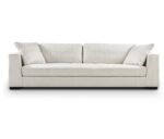 Prism 3 Seater Italian Design Linen Upholstery Sofa – Off-White - Image 3