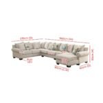 Riti Contemporary Ivory Fabric 4-piece Sectional Beige Sofa - Image 5