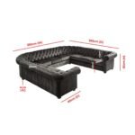 Scroll Arm Chesterfield 11-seat U-shaped Sectional Sofa - Image 4