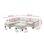Sectional Sofa Set with Chaise Lounge, Storage Ottoman - Image 4