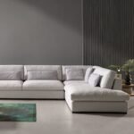 Plain Fabric Corner Sofa - Image 3