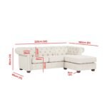 Tufted Scroll Arm Chesterfield 3 Seater Sofa and Chaise - Image 6