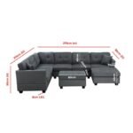 U-Shape Sectional Sofa Storage Ottoman - Image 7