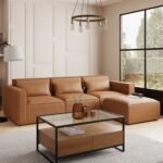 Kustom Deco Faux Leather Sectional Sofa