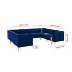 Valencia Channel Tufted Velvet 8 Seater Sectional Sofa - Image 7