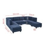 Velvet Grey Modular Sectional Sofa - Image 6