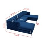 Velvet Upholstered U-Shaped Sectional Sofa - Image 11