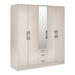 5-Door Wardrobe, Grey - Image 5