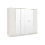 6-Door Wardrobe, Beige - Image 4