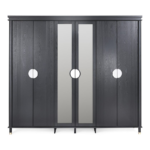 6-Door Wardrobe, Black