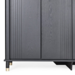 6-Door Wardrobe, Black - Image 4
