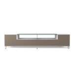 White Gloss Tv Unit With Wall TV Panel And LED light - Image 6