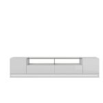 White Gloss Tv Unit With Wall TV Panel And LED light - Image 7