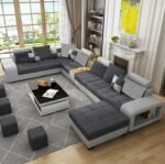 Nimbus 8-Seater Velvet L-Shape Sofa