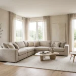 custom furniture Dubai modern sofa in neutral living room
