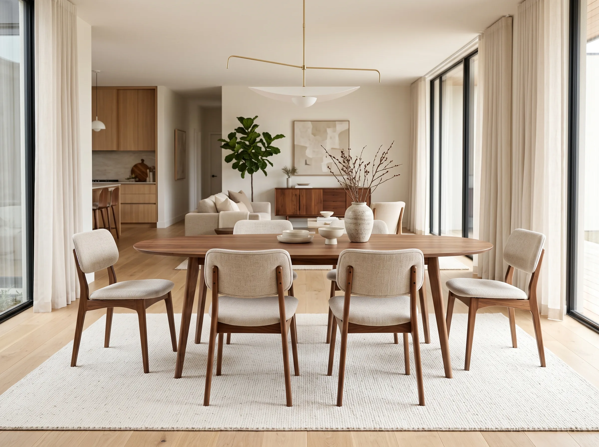 Stylish wooden dining set Dubai free delivery ready modern interior setup